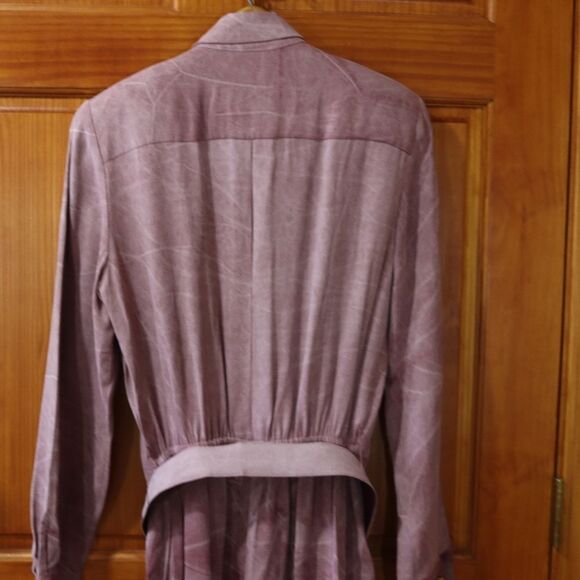 Menu Vintage 80s Tie Dye Purple Lavender Jumpsuit Belted Made in USA Size 10 - Picture 12 of 16